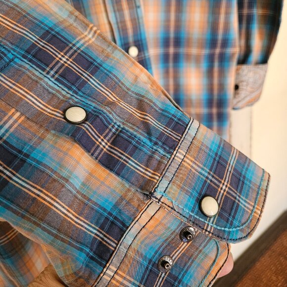Rough Stock Mens long sleeve Button up long sleeve Casual Plaid Shirt size M - Picture 3 of 7